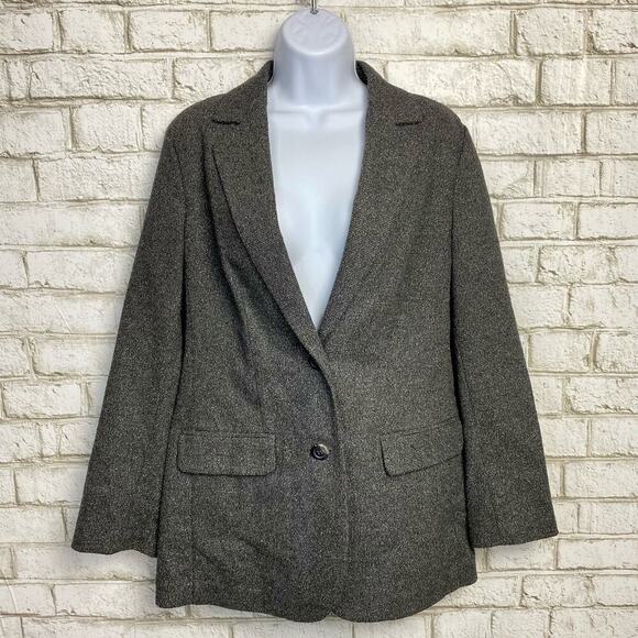 J.Jill Blazer Jacket Knit Wool Viscose Stretch Oversize Gray NEW NWOT XS - Picture 8 of 8